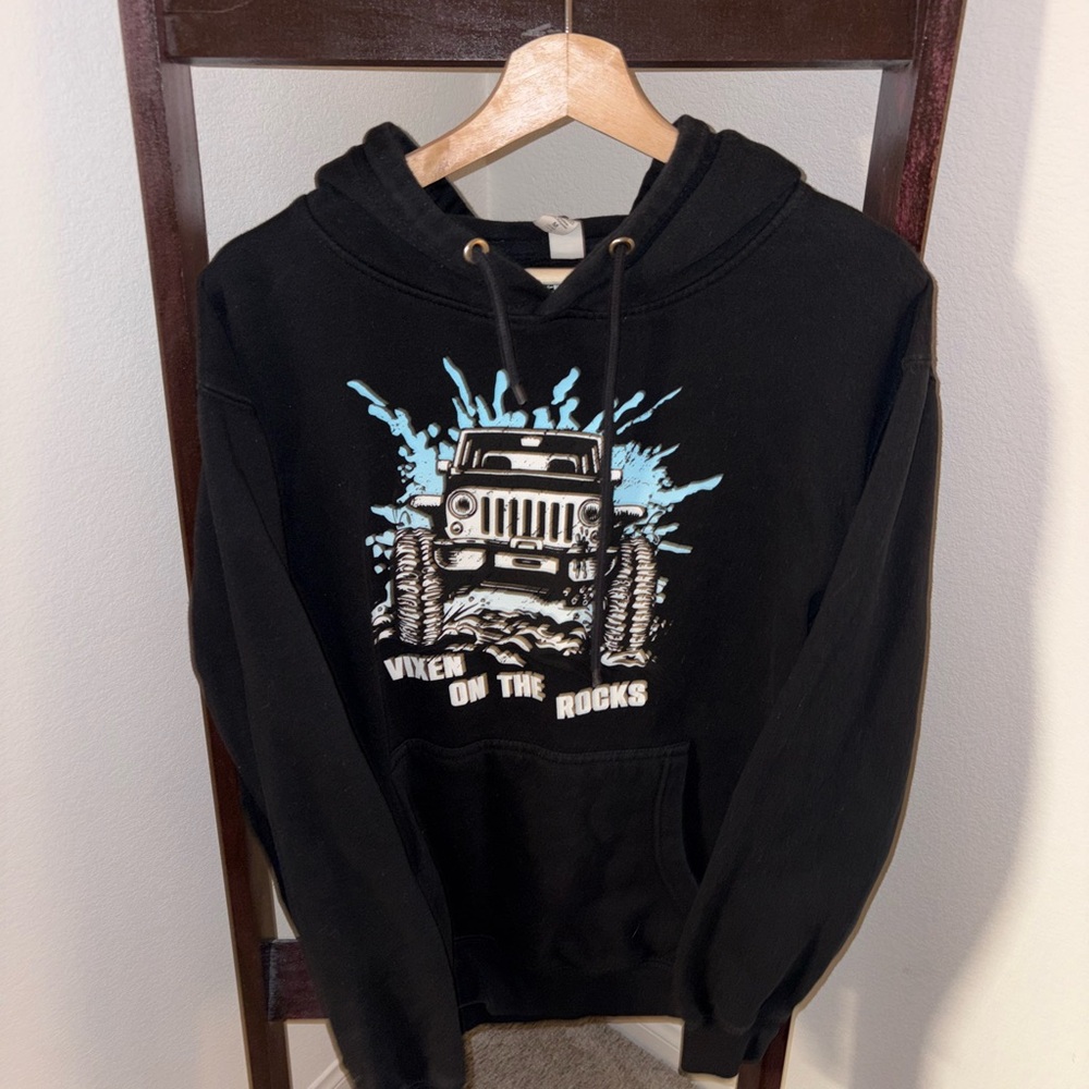Black Graphic Hoodie for Men